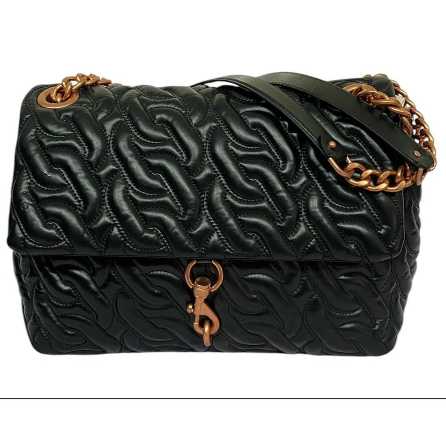 Rebecca Minkoff Black Quilted Leather Shoulder Bag Chain Strap Purse