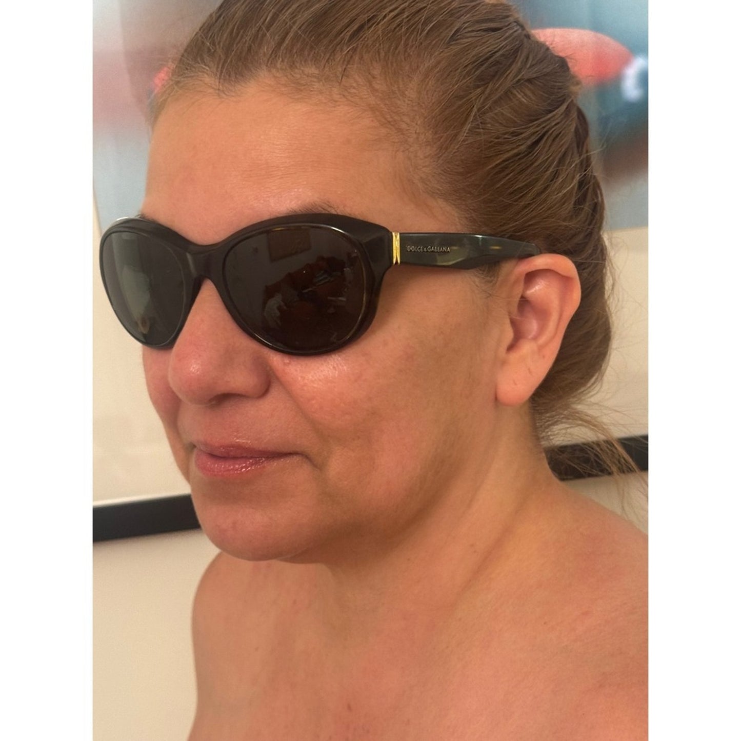 Dolce & Gabbana 6052 Wraparound Sunglasses Brown Tortoise Y2K Italy 135