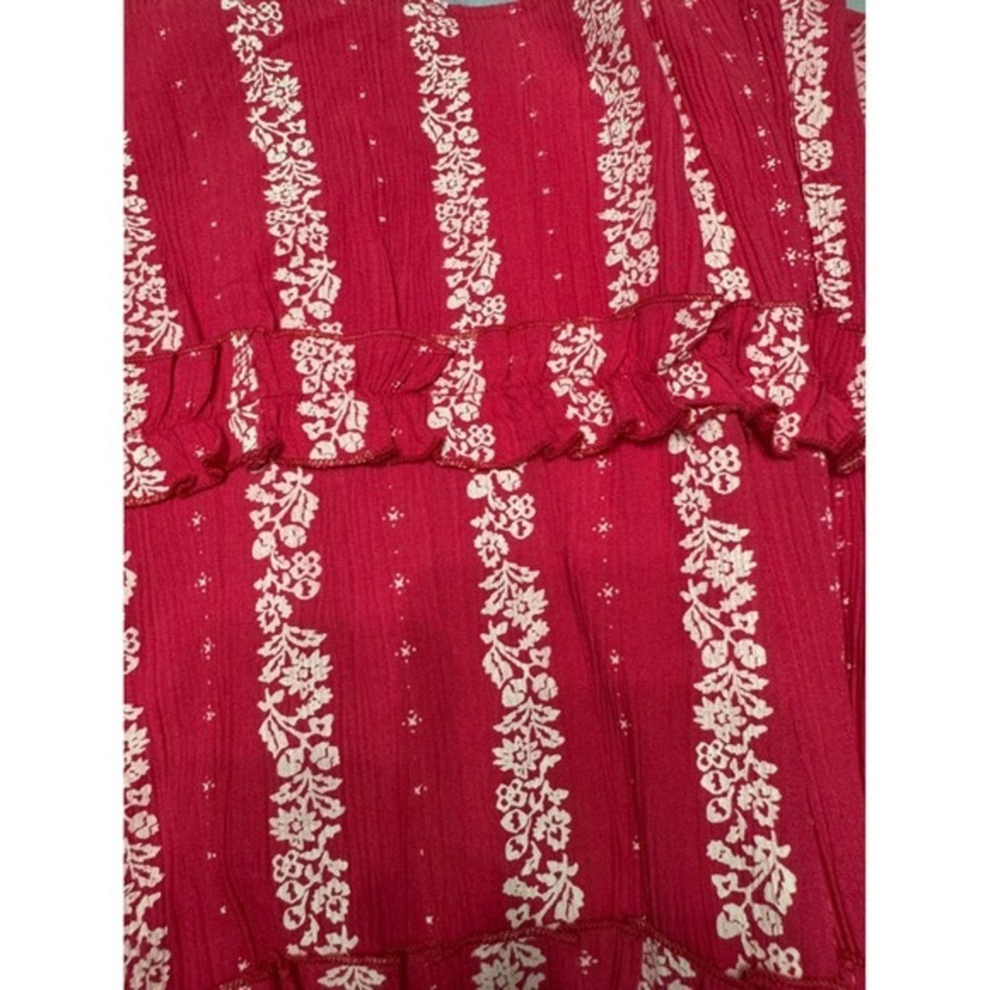 Valencia & Vine Pink Floral Tiered Maxi Dress Sleeveless Boho Bohemian
