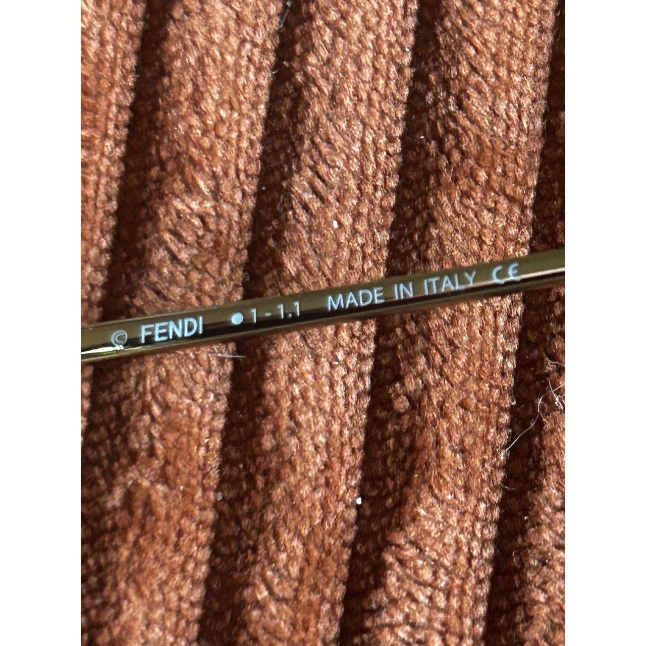 Fendi FF40013U Gold Square Sunglasses Brown Gradient FF Monogram Logo Italy