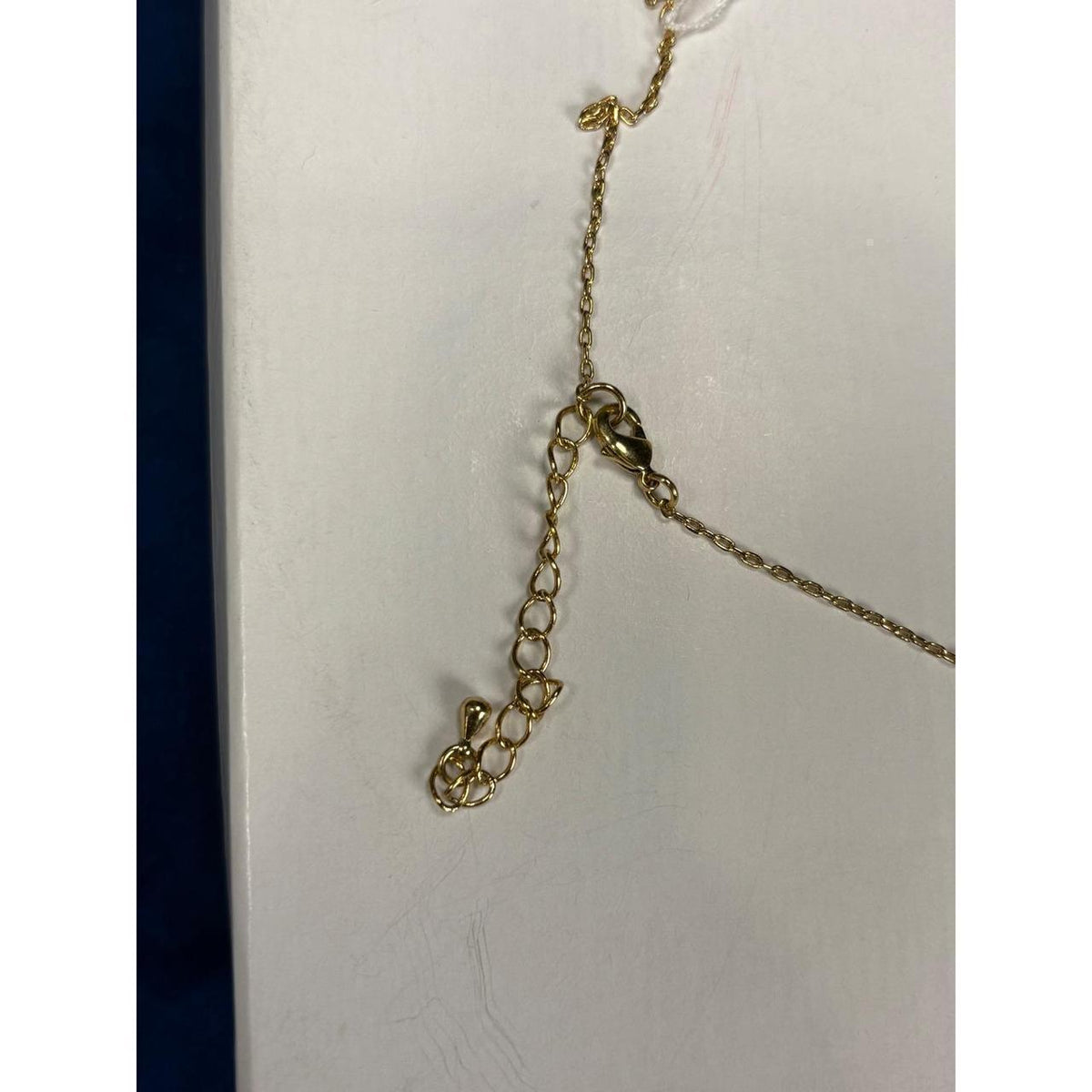 Gold-Tone Rose Pendant Necklace Orange Gem CZ Accents
