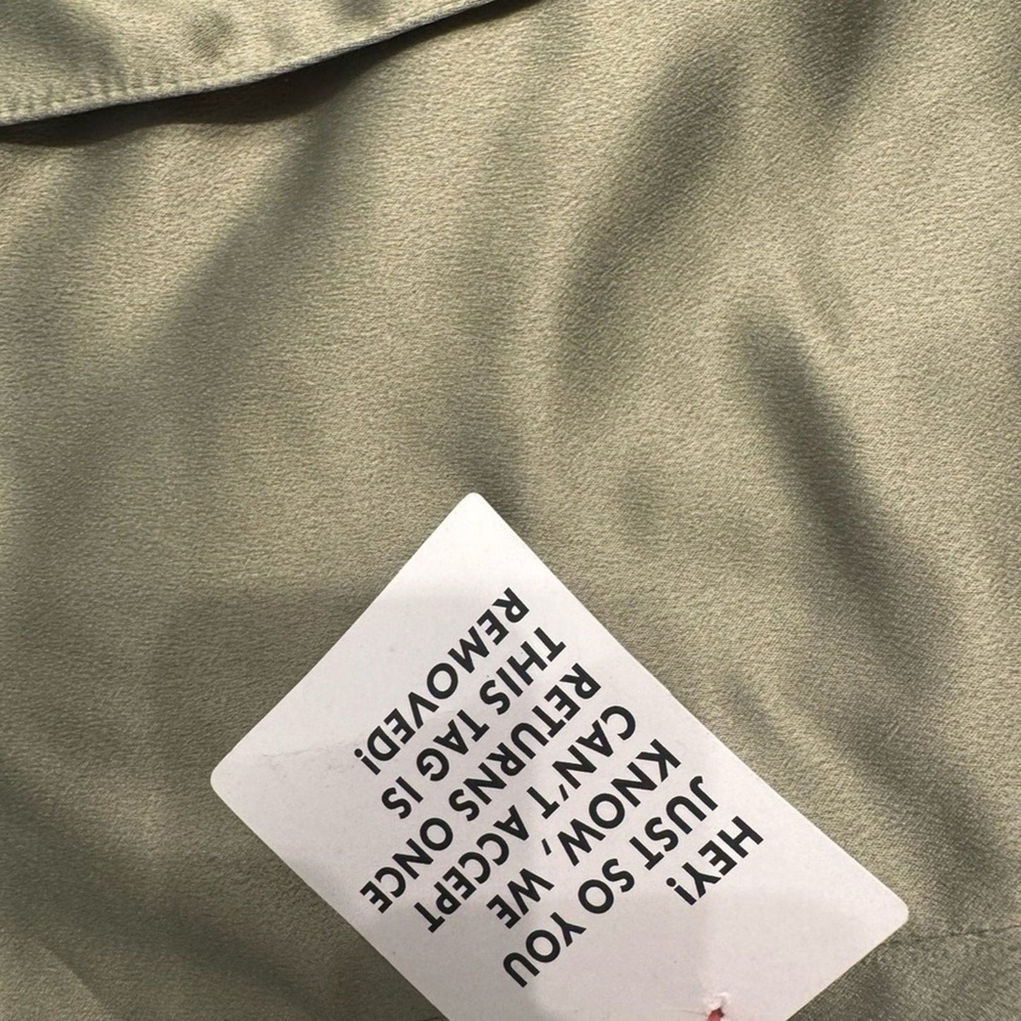 ASOS Khaki Satin Long Sleeve Dress NWT size 4