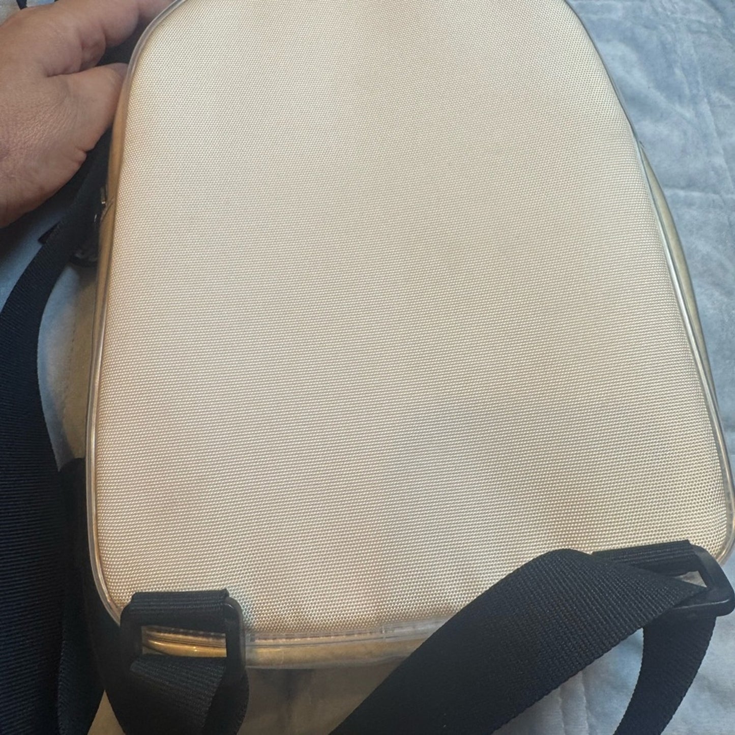 UGG Cream Shearling Backpack with Black Details