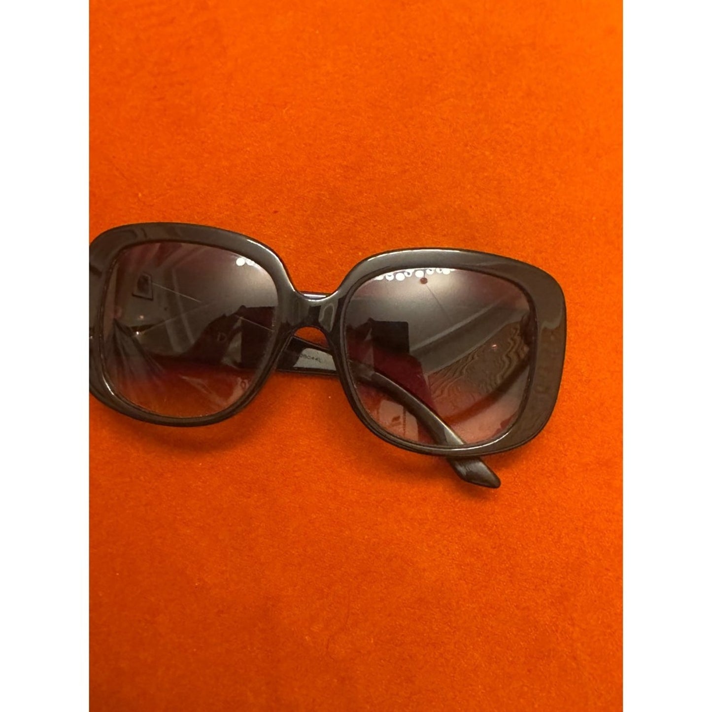 Christian Dior Women's Sunglasses Black Frame Orange Arms Designer Fashion