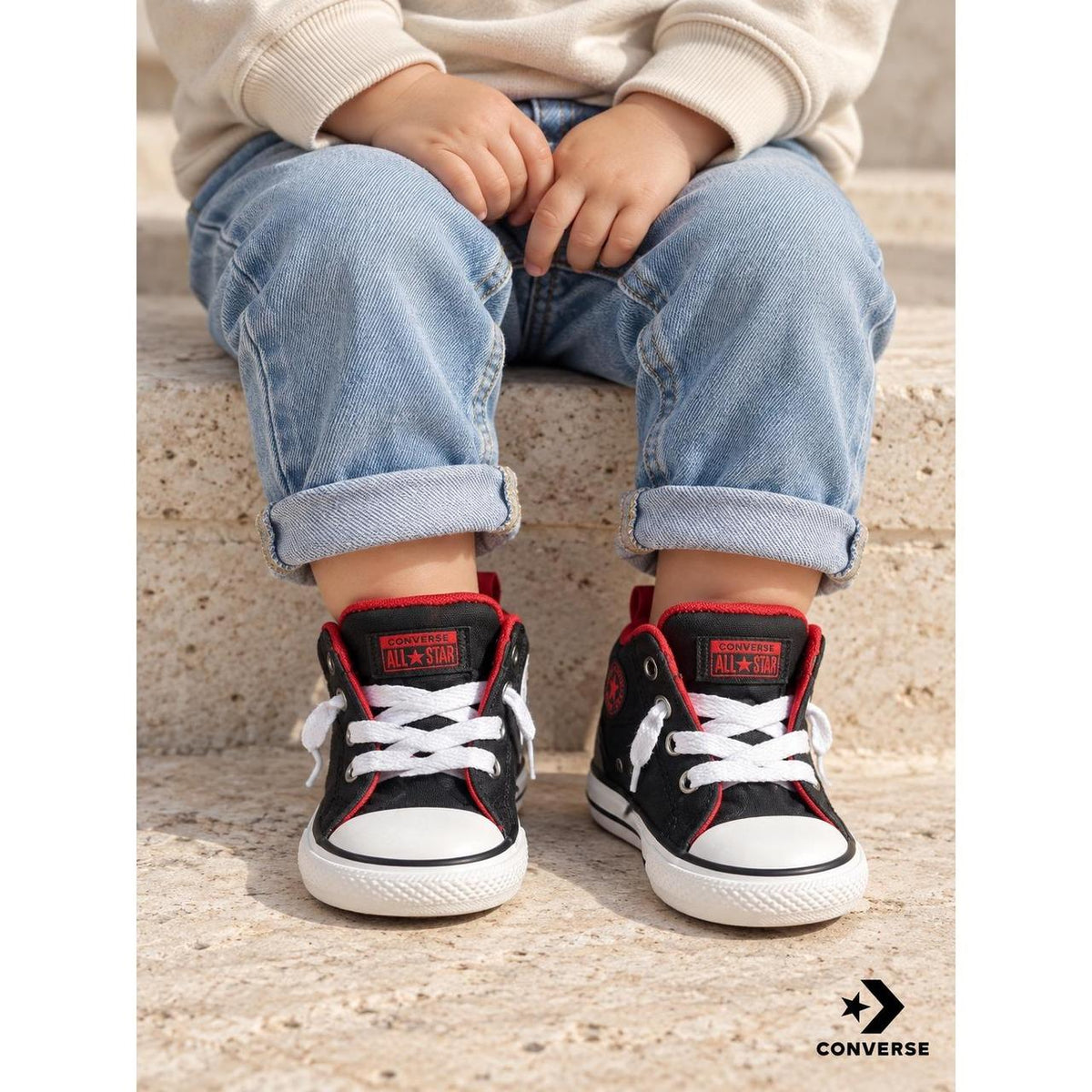 Converse Chuck Taylor All Star Axle Black Red Infant Sneakers Size 5