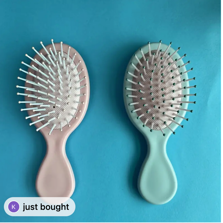 Travel Mini Detangler Hair Brush- Small, Wet/ Dry Hair Brush - Trendy Vendy LA