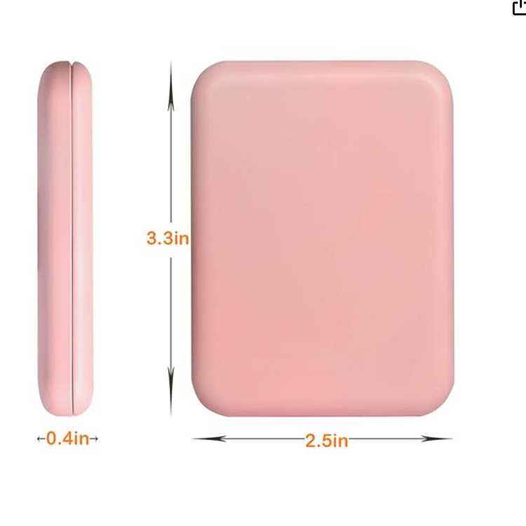 Pocket Mirror, 1X/3X Magnification LED Compact Travel Makeup Mirror with Light for Purse, 2-Sided, Portable, Folding, Handheld, Small Lighted Mirror for Gift, Pink - Trendy Vendy LA