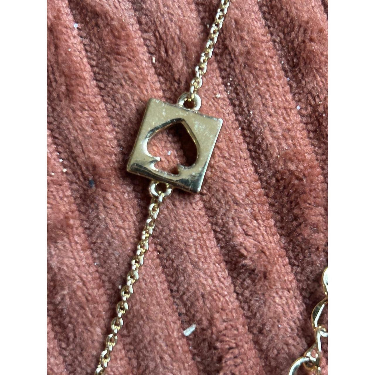Kate Spade Gold-Tone Square Spade Cutout Station Necklace