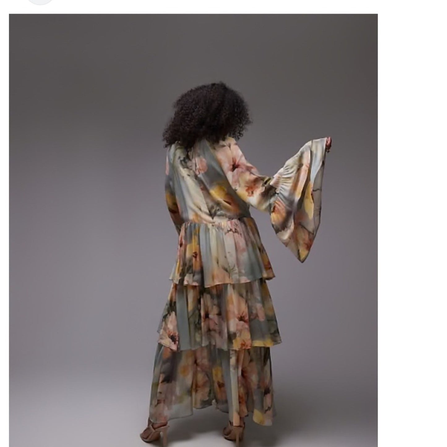 Other Stories Floral Tiered Ruffle Midi Dress M