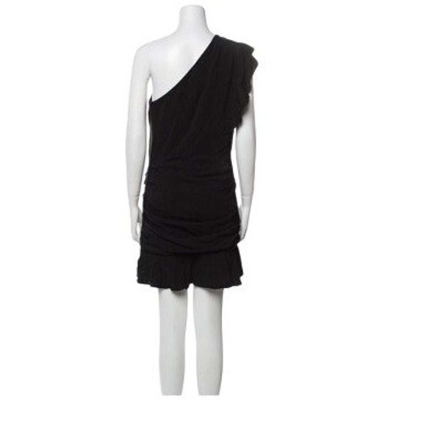 Veronica Beard One Shoulder Ruched Mini Dress Black size 8