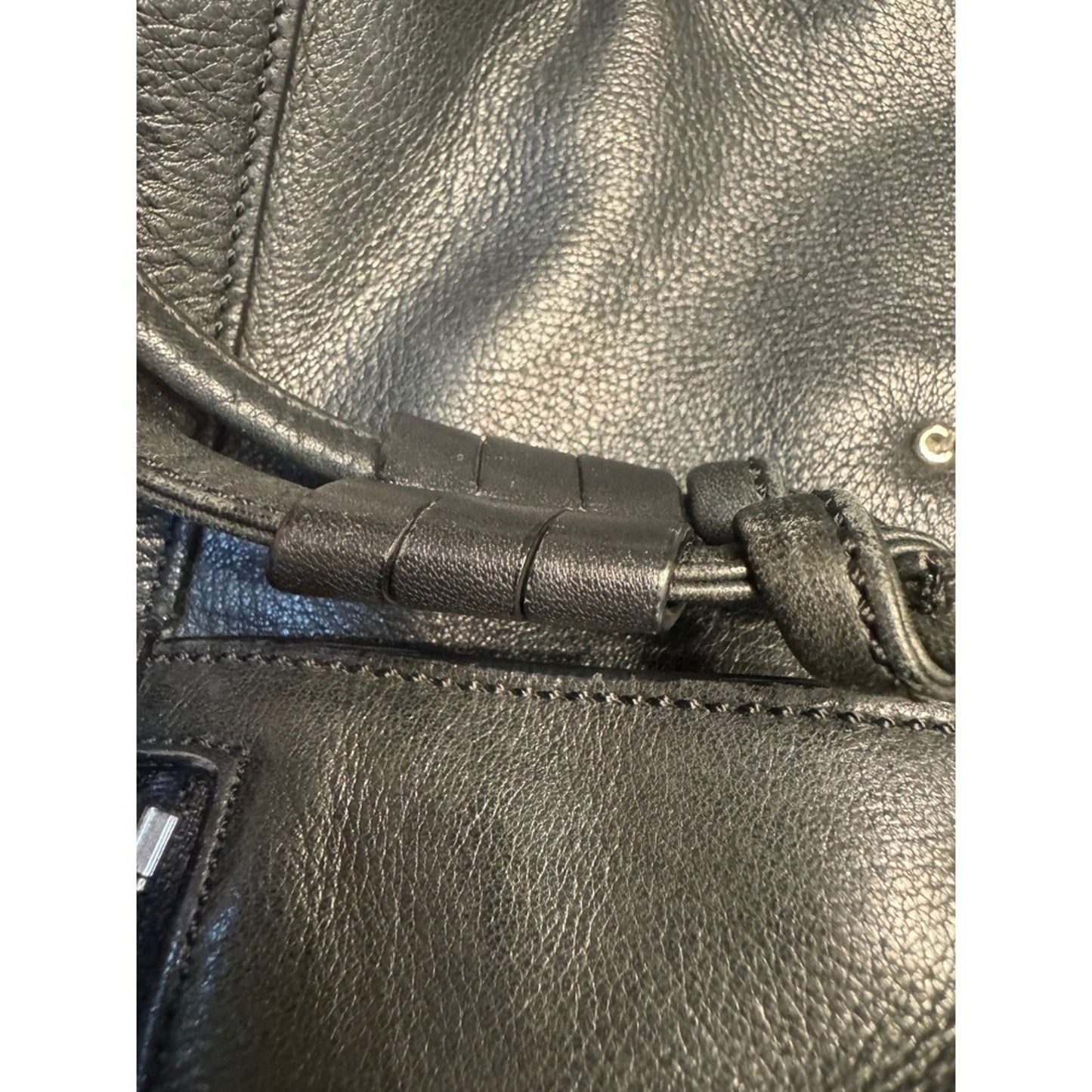 COLE HAAN Leather Drawstring Bucket Bag Crossbody Shoulder Bag Purse