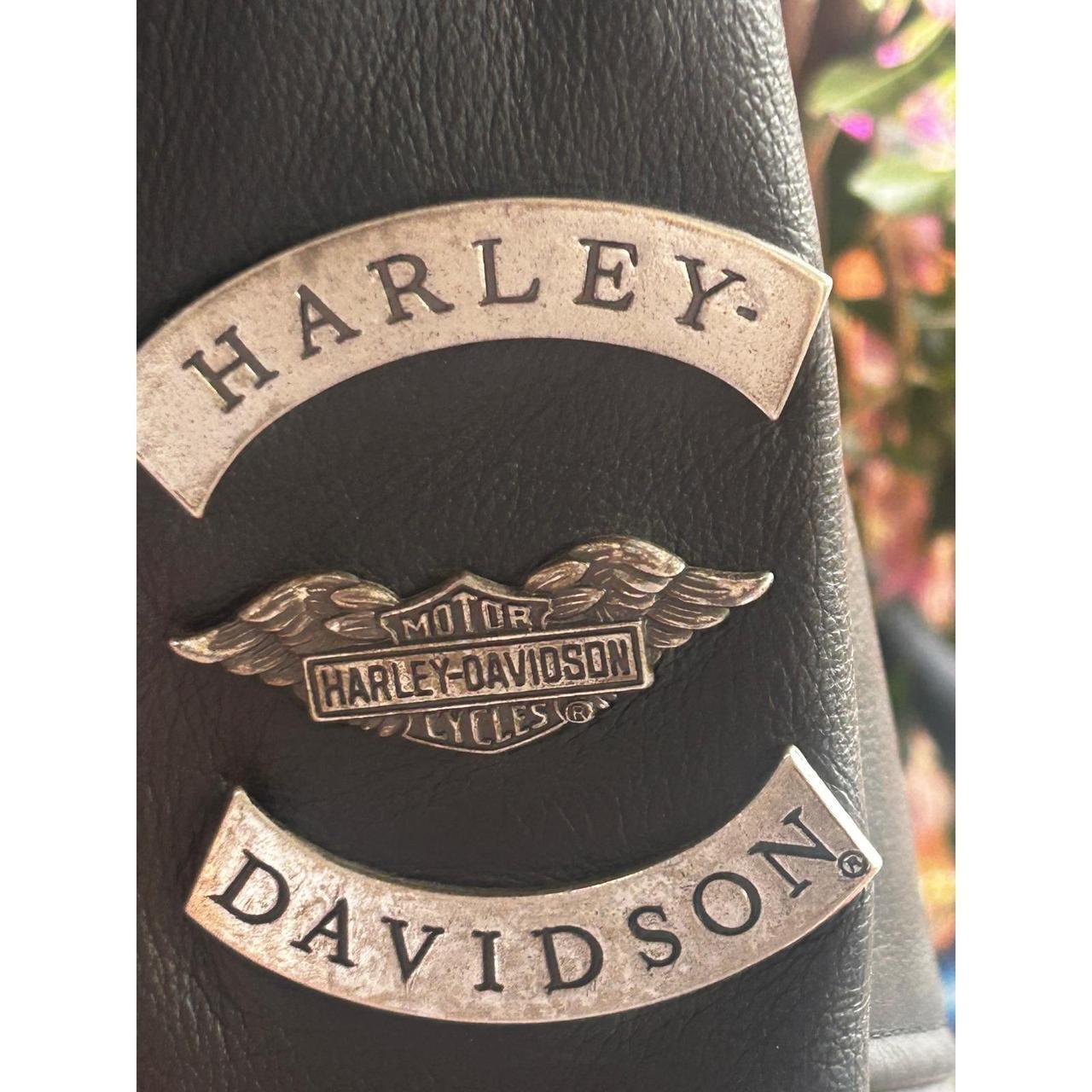 Harley-Davidson Biker Jacket Women's Size L Black Excellent Embossed Eagle Back