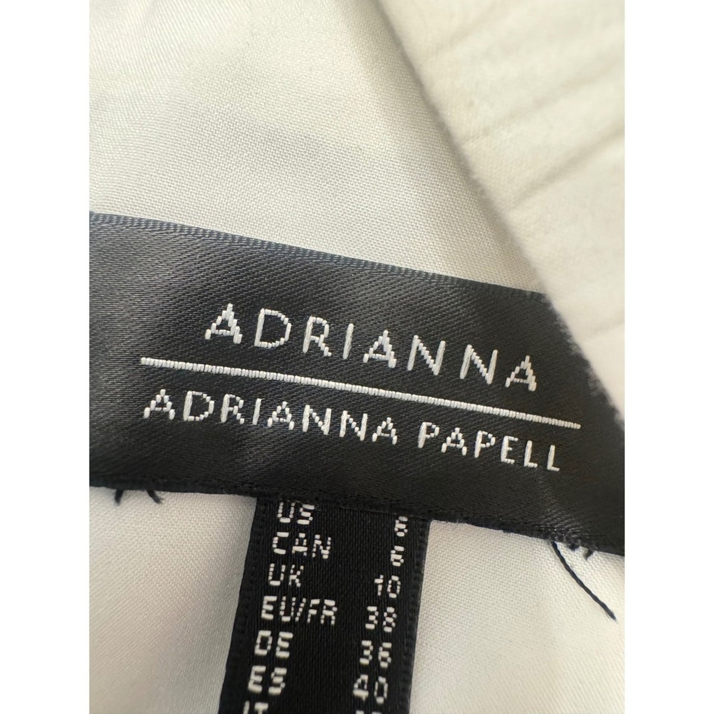 Adrianna Papell White Eyelet Puff Sleeve Dress – Size 8