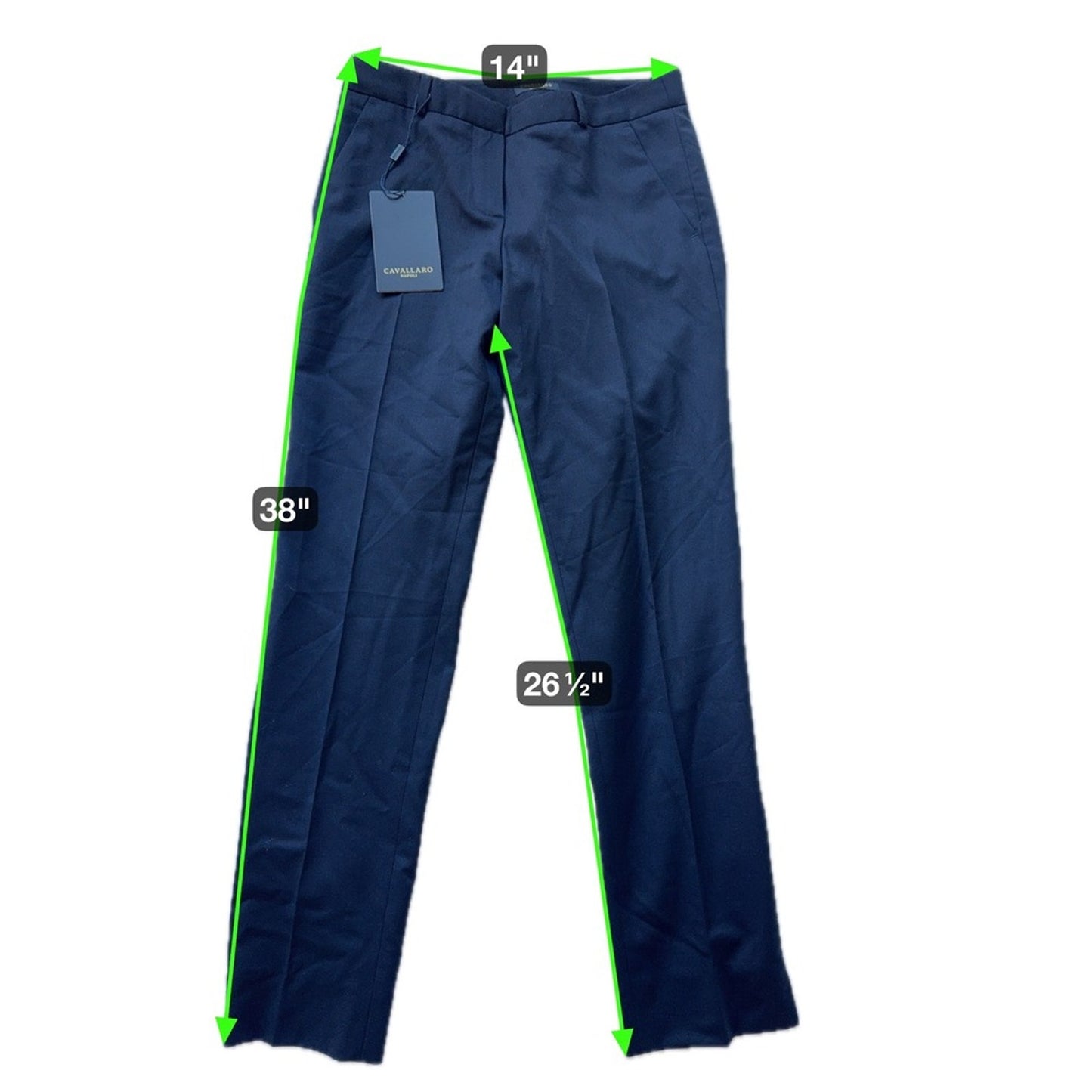 NWT Cavallaro Napol Men Black Trousers Pants Size 38 26 1/2 Inseam 14 Waist