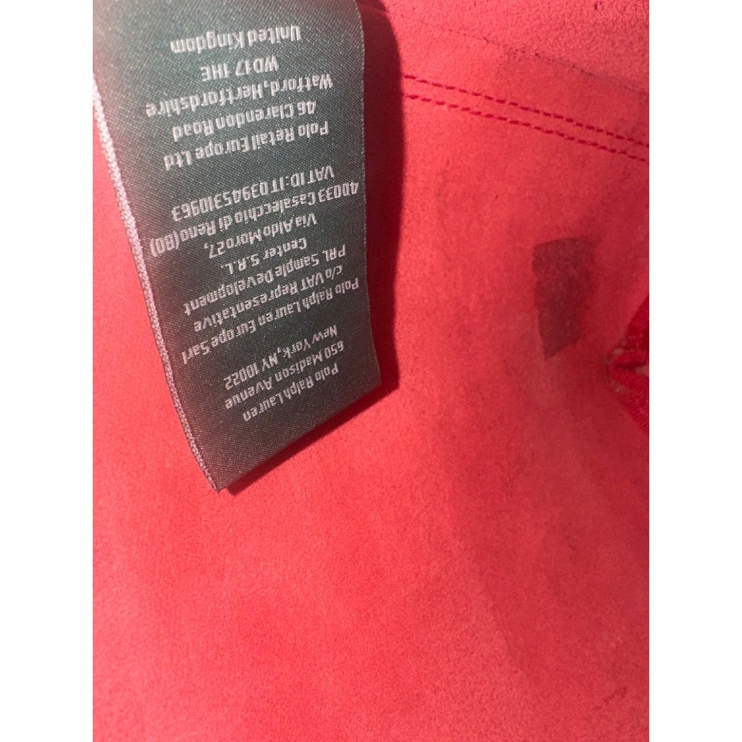 RLL Ralph Lauren Red Leather Tote Bag Shoulder Bag Purse