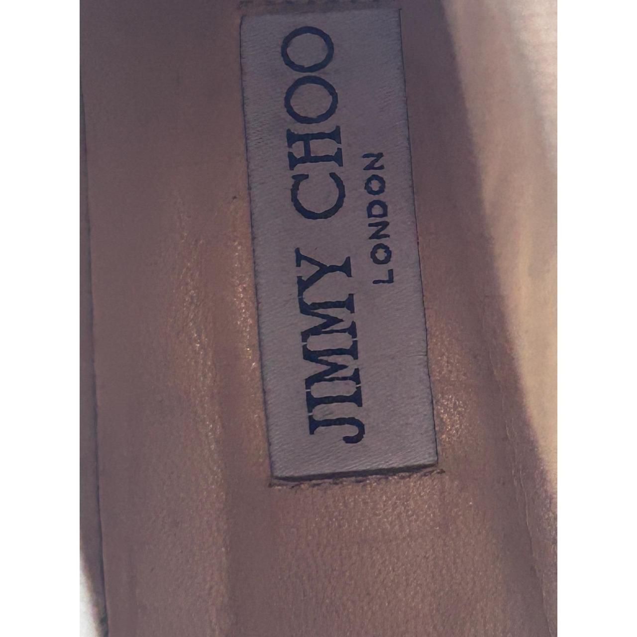 Jimmy Choo London Beige Black Palm Print Canvas Ankle Boots Size 39 Low Heel