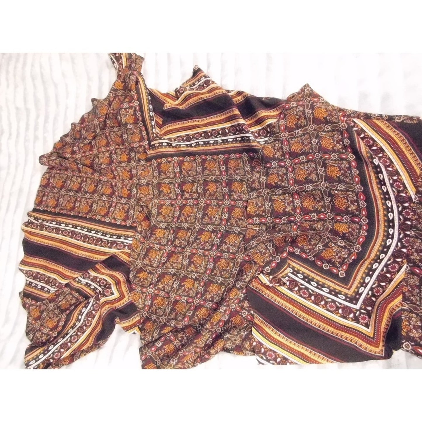 ALC Silk Maxi Dress Bohemian Paisley Print Sleeveless V Neck Size 10