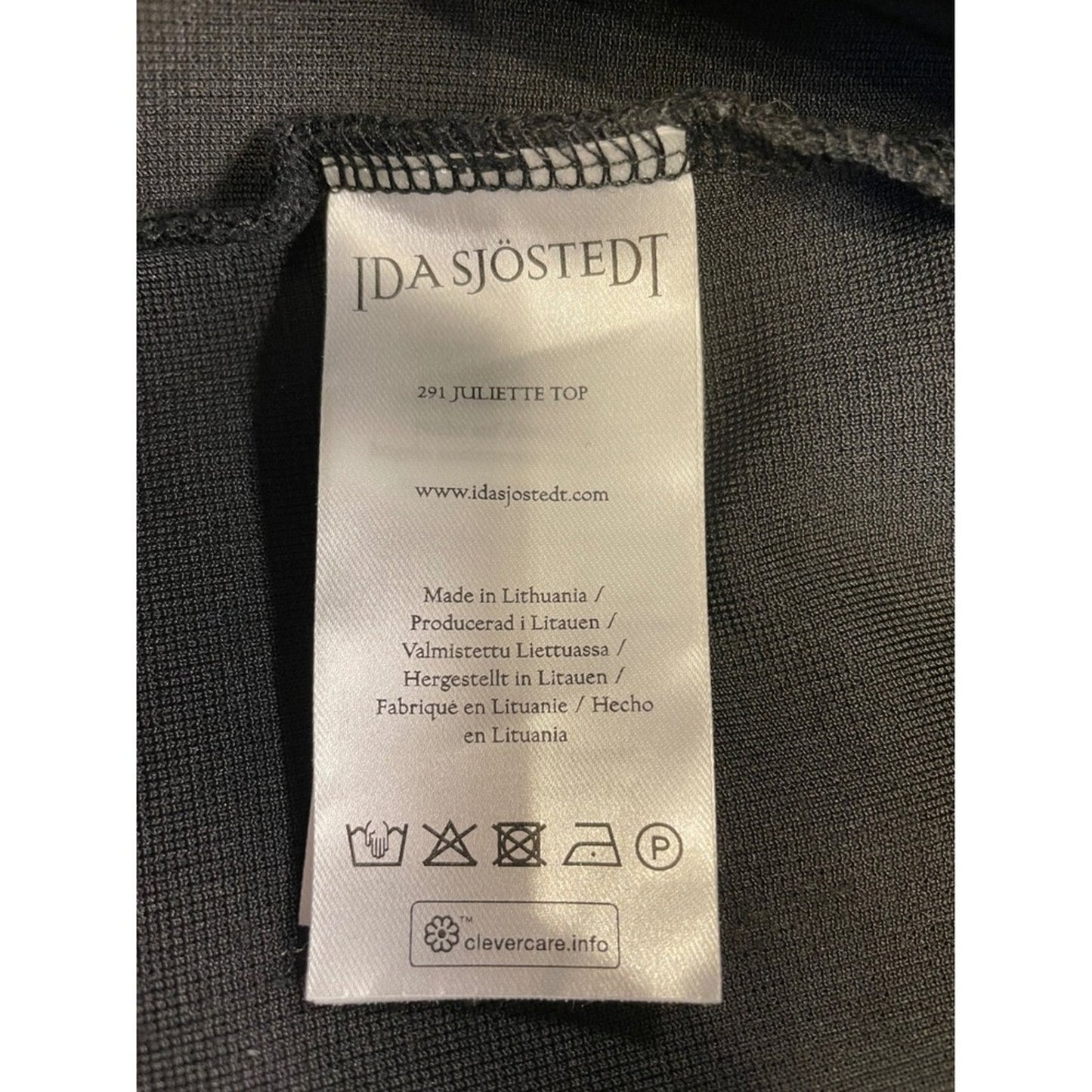 IDA SJÖSTEDT 291 Juliette Top Rose Embellished Balloon Sleeve Black EU 36 size S