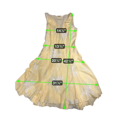Max Studio Special Edition Yellow Floral Sleeveless Dress Size 8
