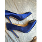 Manolo Blahnik Blue Satin Hangisi Crystal Embellished Pumps Size 41