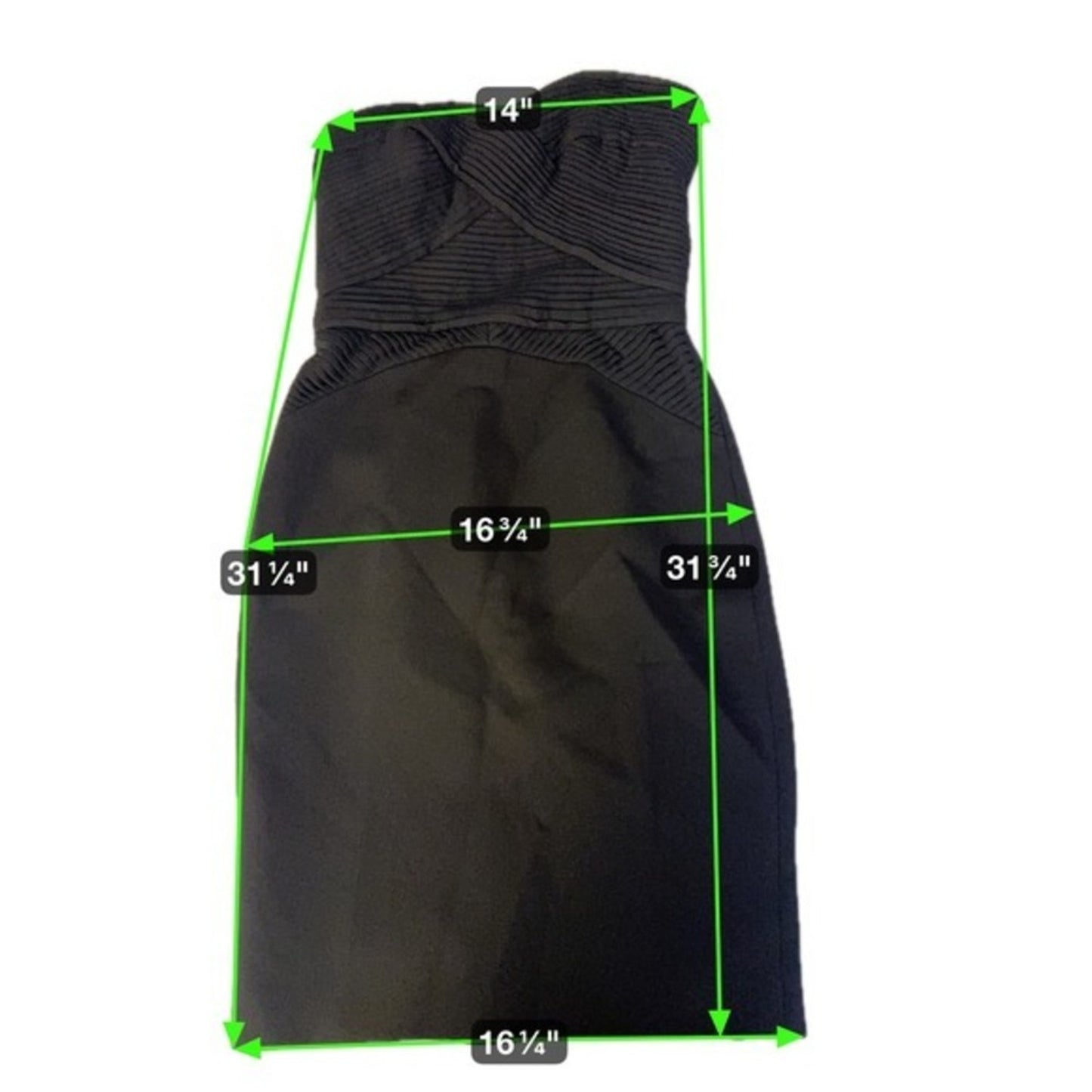 REISS Black Strapless Pleated Dress Sleeveless Cocktail Party Women's UK8 /US 4