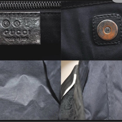 Gucci Horsebit Black Canvas Tote — Vintage Classic Style