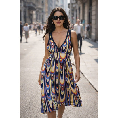 M Missoni Multicolor Psychedelic Teardrop Mini Dress CDANA8G5-MM2076 XS NEW