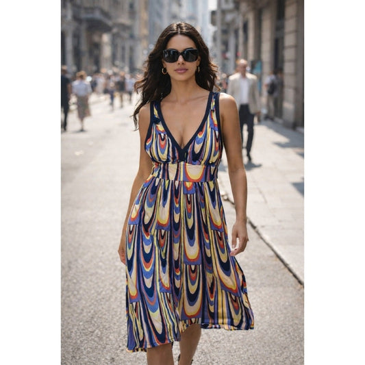 M Missoni Multicolor Psychedelic Teardrop Mini Dress CDANA8G5-MM2076 XS NEW