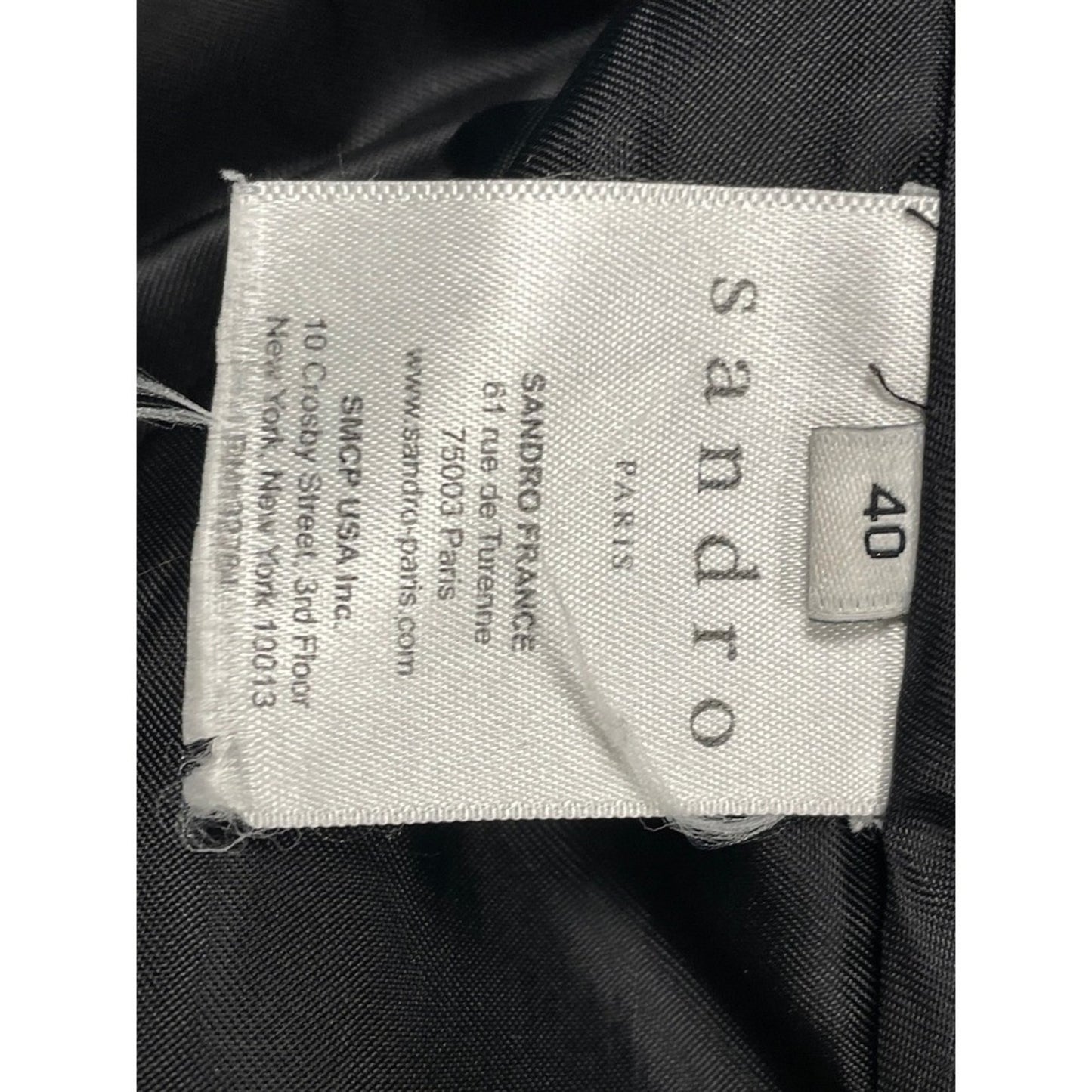 Sandro Paris Women Black Satin Pleated Trousers Dress Pants Size 40/ USA 8