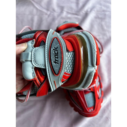 Balenciaga Track Sneakers Red Grey Mens Size US 9 EU 42 Chunky Tech Shoes