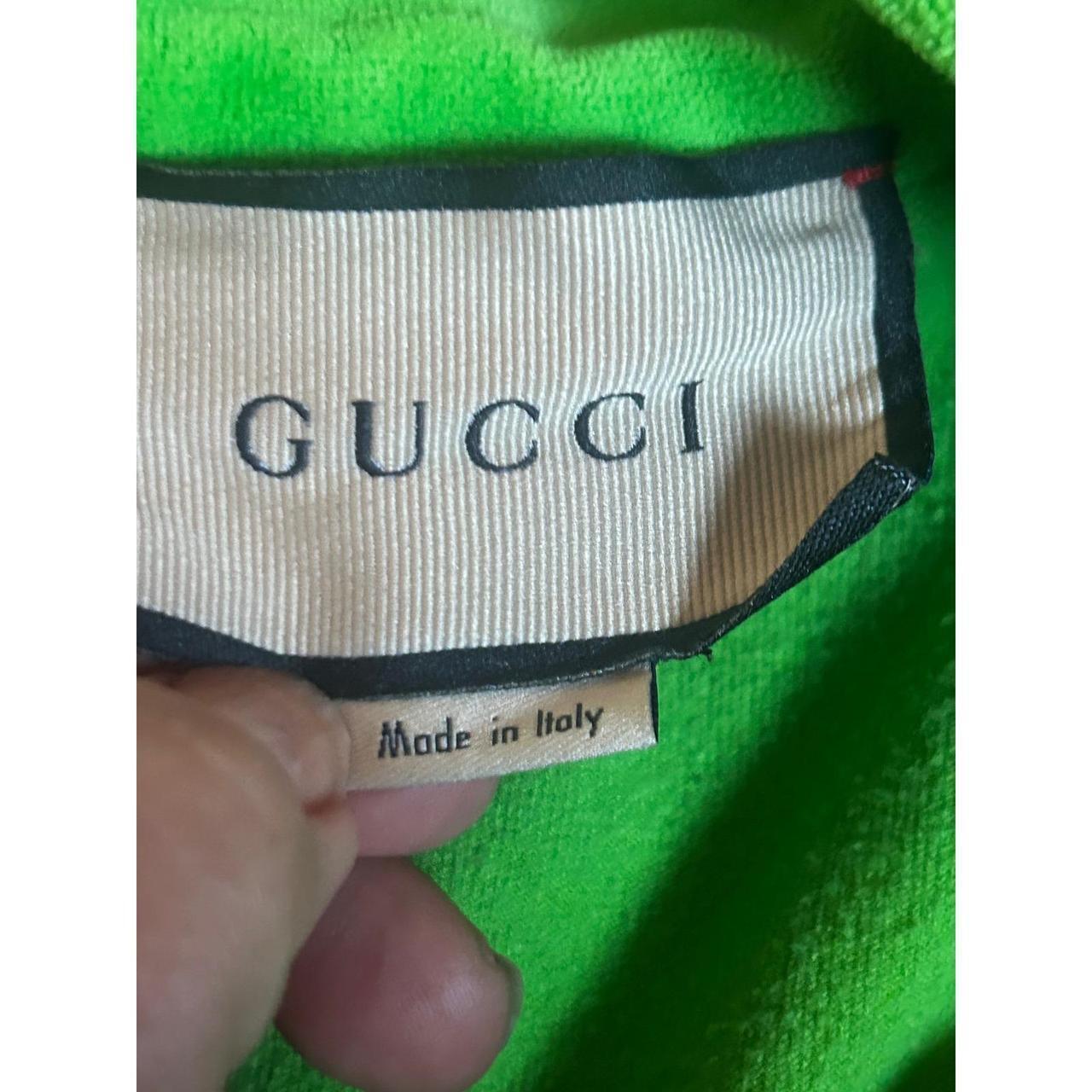 Gucci Green Velour Zip Up Track Jacket Rainbow Interlocking G Logo XS  in Italy