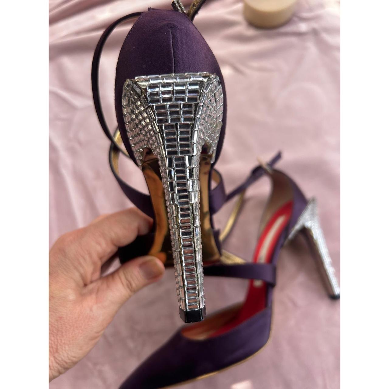 Christian Lacroix Pumps Women's Size 7 Purple Crystal Heel