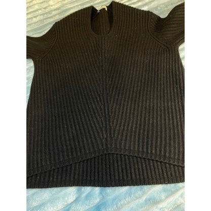 ACNE STUDIOS DEBORAH L WOOL Ribbed V Neck Sweater Black Size S