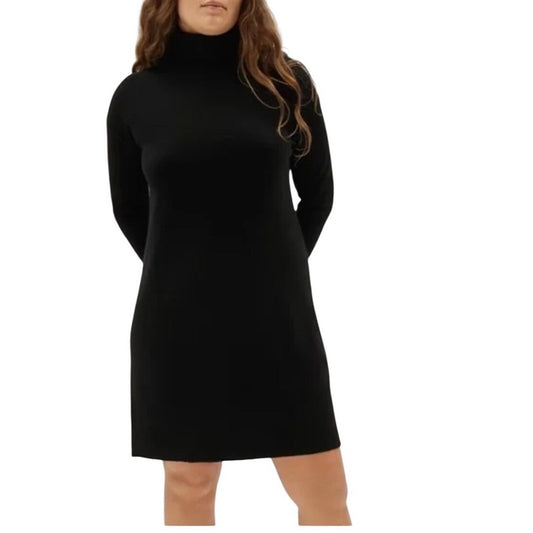 Everlane Black Cashmere Blend Turtleneck Sweater Dress Size L