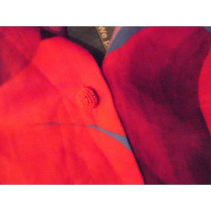 FARM RIO Button Front Blouse Red Pink Blue Floral Print Short Sleeve size S NWT