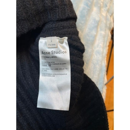 ACNE STUDIOS DEBORAH L WOOL Ribbed V Neck Sweater Black Size S