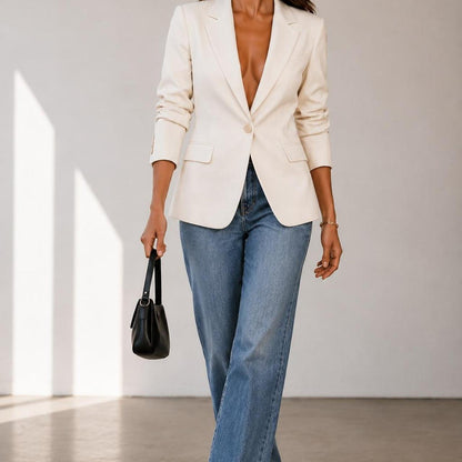 Stella McCartney Blazer Women's Size 4 Cream NWT Single Button Tailored