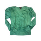 RACHEL Rachel Roy Emerald Green Ruched Elastic Waist V Neck Long Sleeve Blouse M
