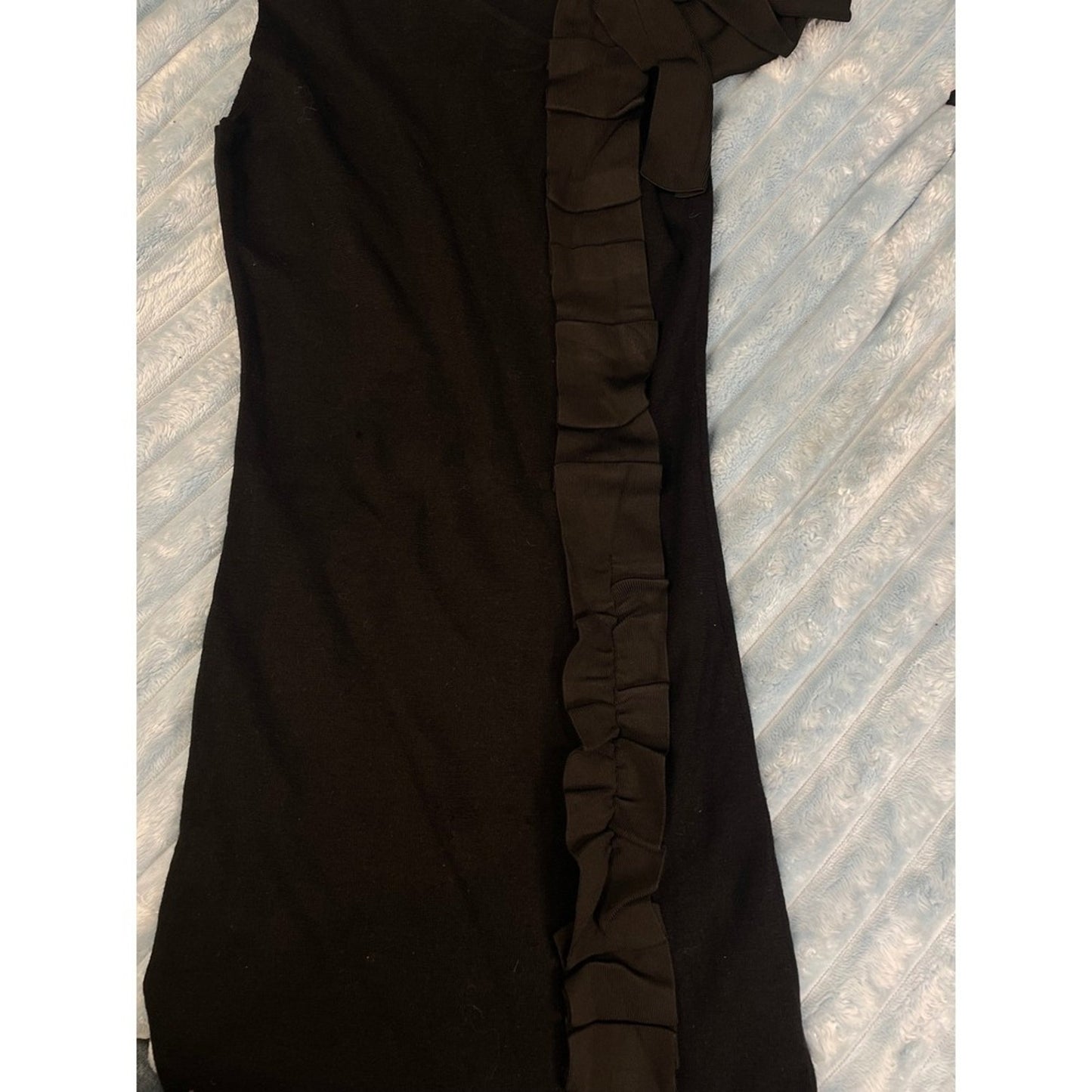 Valentino Black One Shoulder Ruffle Dress
