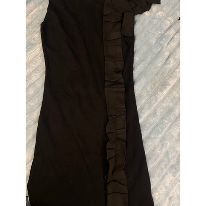 Valentino Black One Shoulder Ruffle Dress