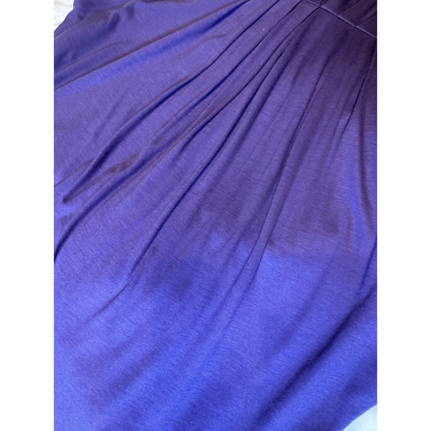 Jil Sander Pleated Sheath Dress Knee Length Purple Silk Blend Pockets Women's 0