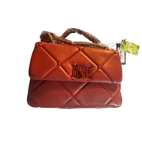 Badgley Mischka Small Quilted Studded Bag Red Chain Strap Handbag Purse