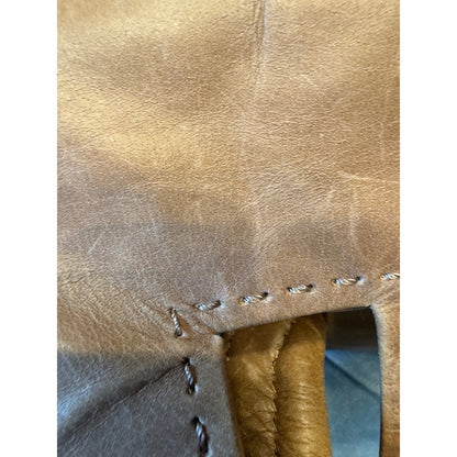 Cynthia Rowley Tan Leather Satchel Handbag Top Handle Bag Brass Lock
