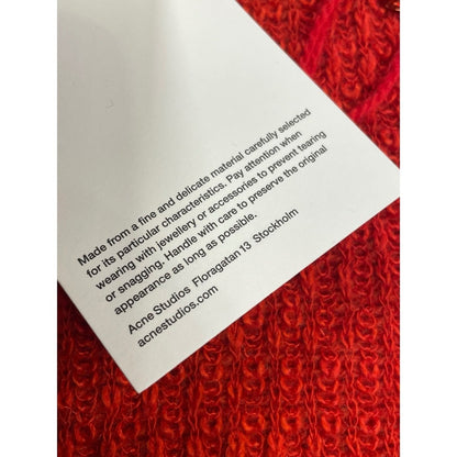 Acne Studios Red Embellished Knit Sweater Cropped  Long Sleeve NWT size M