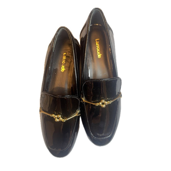Larroudé Katherine Black Patent Loafers Size 6
