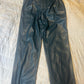 Simon Miller Leather Pants Blue Green High Waist Pleated Wide Leg waist 27