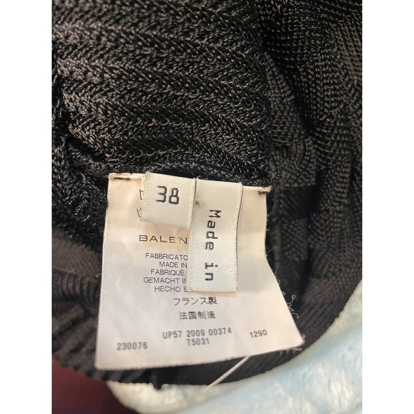 Balenciaga Paris Knit Dress Long Sleeve Sheer Stripe Dark Black Size 38 size S