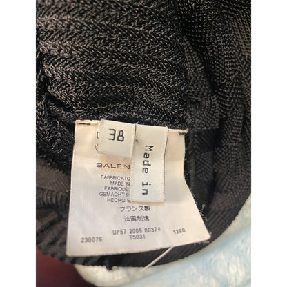Balenciaga Paris Knit Dress Long Sleeve Sheer Stripe Dark Black Size 38 size S