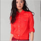 Tory Burch Orange Button Down Long Sleeve Shirt Blouse Top