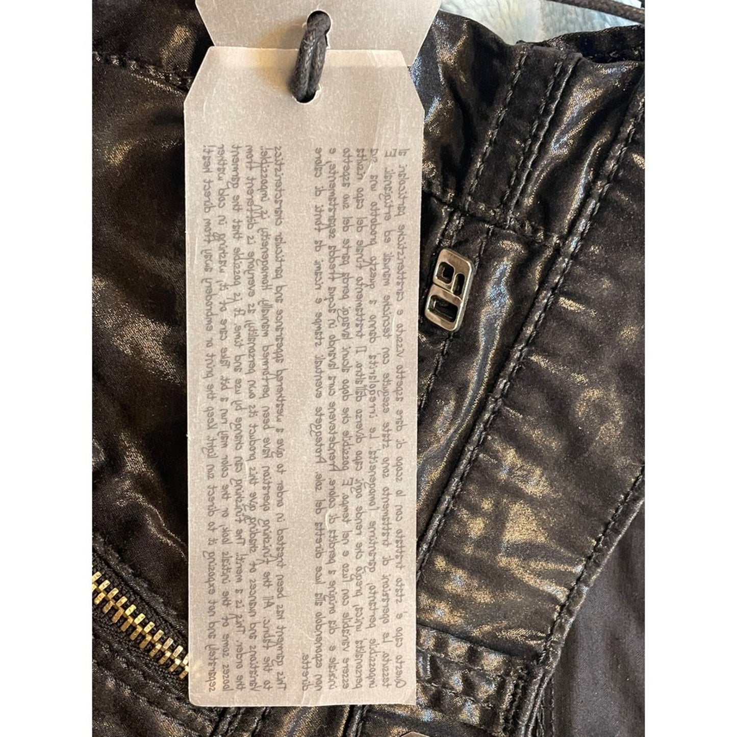 Miss Sixty Second Skin Pants Women's Black Shiny Zipper Detail Size L 30